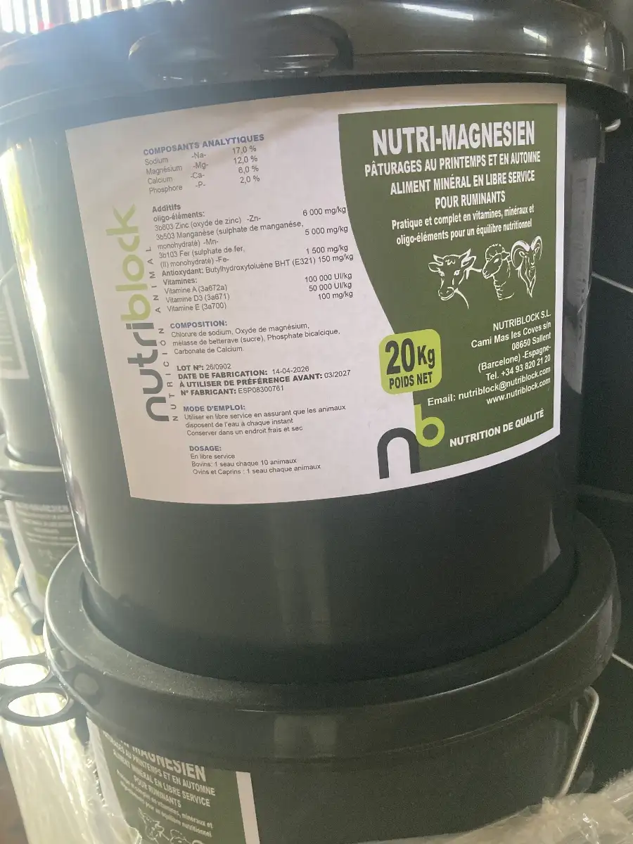 Sceau magnésium 20 KG